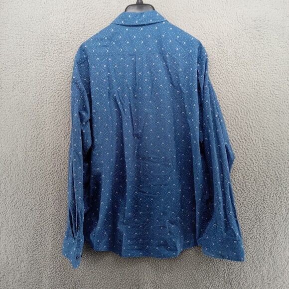 Bixby Nomad Shirt Mens Large Blue Geometric‎ Print Regular Fit Casual Evening - Picture 6 of 7